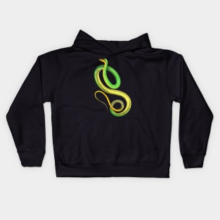 Dramabite Snake Green Yellow Realistic Cute Colorful Animal Ophiology Kids Hoodie